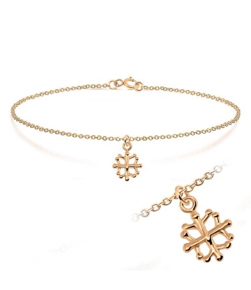 Rose Gold Plated Snowflake Silver Bracelet BRS-193-RO-GP